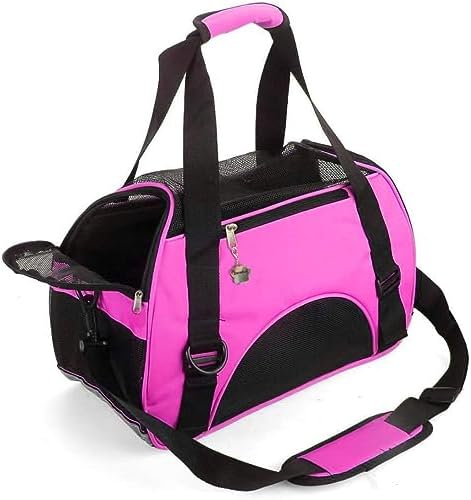 ZaneSun Cat Carrier,Soft-Sided Pet Travel Carrier for Cats,Dogs Puppy Comfort Portable Foldable Pet Bag Airline Approved (Small Rosered) by ZaneSun
