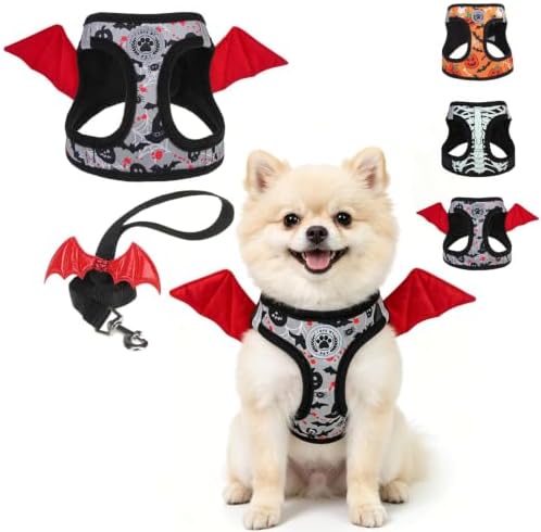 BEAUTYZOO Halloween Dog Harness Medium Sized and Leash Set,No Pull Pet Vest by BEAUTYZOO