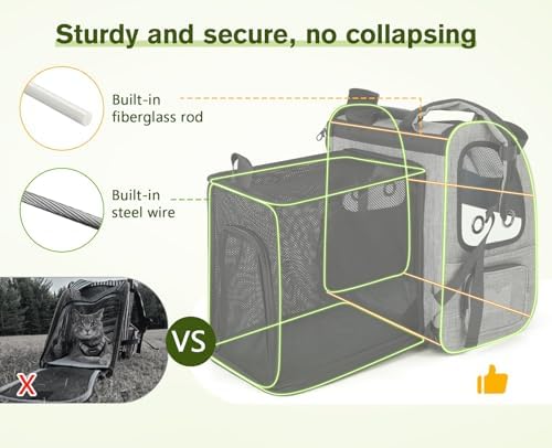 pecute Cat Backpack Expandable, Cat Carrier Backpack with Acrylic Window - Image 4