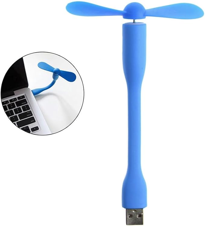 USB Cooling Fan Electronic Gadgets Ventilador Led USB Mini Ventilador Portable Flexible Cooler For Laptop Smart Phone Cooling Fan, Blue - Image 5