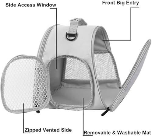 Guinea Pig Carrier Backpack, Clear Bubble Window Backpack for Guinea Pig, Bunny Rat Bird (Grey, Upgraded Mesh) - Image 5