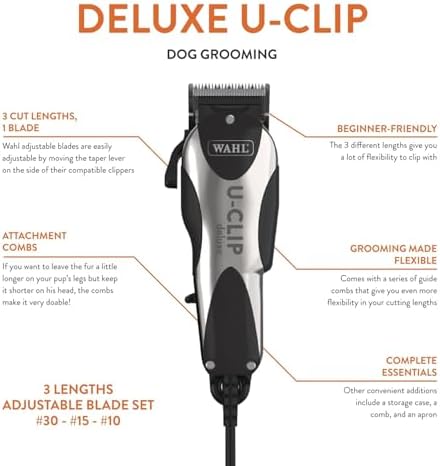 Wahl Pro Animal Deluxe U-Clip Clipper, Black & Chrome - Image 2