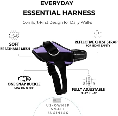 ShawnCo Essential Dog Harness, No-Pull Pet Vest (ICY Lilac,L) - Image 2