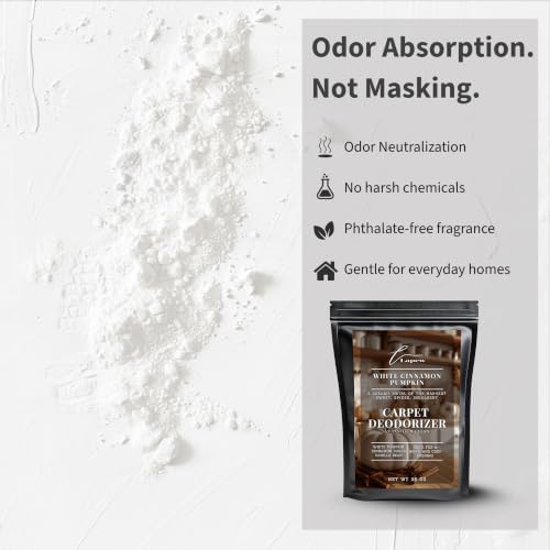 Lapew White Cinnamon Pumpkin Carpet Deodorizer Powder - Pet Safe Freshener for Vacuuming | Scented Odor Eliminator for Home | 36 oz - Image 3