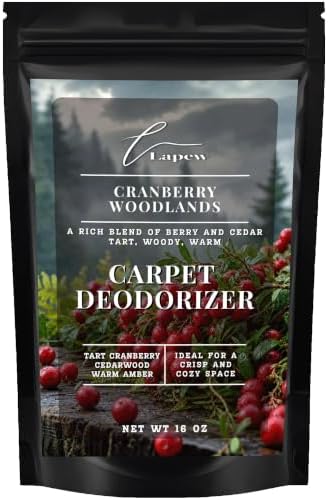 Lapew Cranberry Woodlands Carpet Deodorizer Powder - Pet Safe Freshener for Vacuuming | Scented Odor Eliminator for Home | 16 oz by Lapew