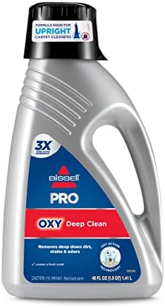 Bissell PRO OXY Carpet Deep Clean Solution, for use in leading upright carpet cleaners, Removes deep down dirt, stains & odors, 48 Fl Oz (Pack of 6) by BISSELL