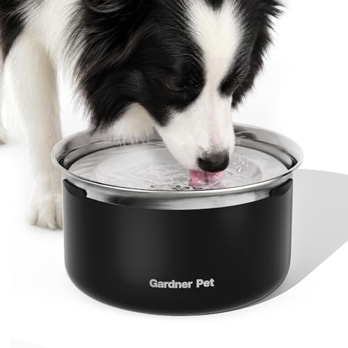 Gardner Pet Dog Bowls 1 Gallon (3.85L) Stainless Steel Dog Water Bowl by GardnerPet