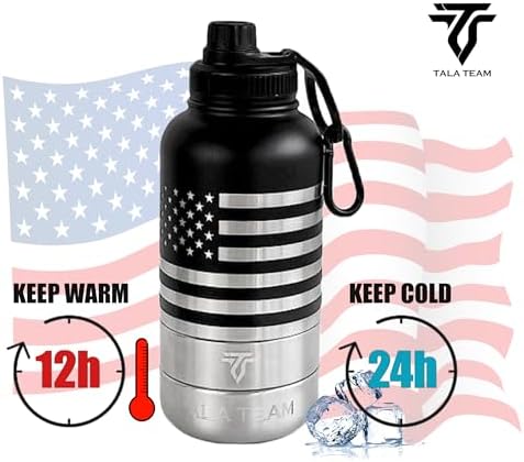 Insulated Dog Water Bottle Portable (32oz) - Dog Travel Water Bottle with a Hook for Hiking & 2 Bowls Attached. Pet Travel Accessories, Puppy Essentials, Portable Pet Dispenser. - Image 4