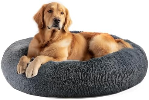 Dog Beds Large Sized Dog and Cats, 32in Pet Beds for Large Pet (Dark Grey) by Hoewina