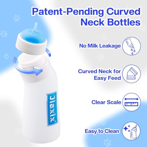 3 Pack Kitten Silicone Nursing Bottle,Silicone Feeding Nipple, Reusable Newborn Kitten Supplies, Suitable for Feeding Kitten, Puppy, Rabbit, Hamster (Blue, Small+Medium+Large) - Image 3