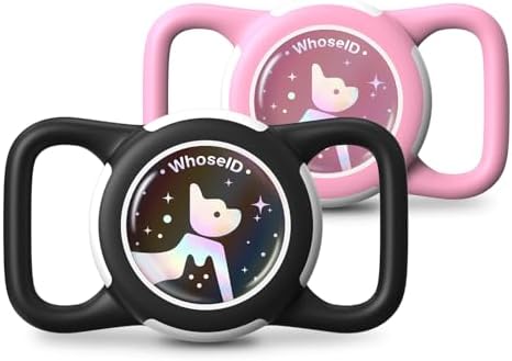 Waterproof AirTag Holder for Dog Collar, Soft Slide-On Dog AirTag Holder by WhoseID