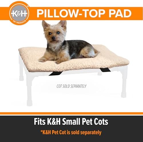 K&H PET PRODUCTS Original Pet Cot Microfleece Pad - Tan, Small 17 X 22 Inches - Image 2