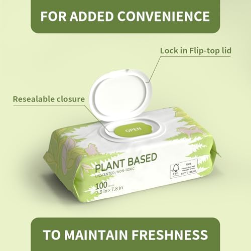 IMMHABI 100 Count Hypoallergenic Dog Wipes, Unscented Plant-Based Pet Wipes - Image 2