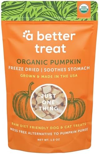 A Better Treat – Freeze Dried Organic Pumpkin Dog and Cat Treats, Organic, Single Ingredient | Natural, Healthy, Diabetic Friendly | Made in The USA by ABetterTreat