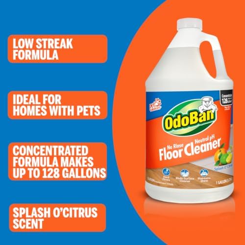 OdoBan Pet Solutions No Rinse Neutral pH Floor Cleaner Concentrate, Made in the USA, Splash O' Citrus Scent, 2 Gallons - Image 6