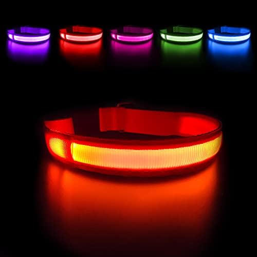 MASBRILL Light Up Dog Collar - LED, Rechargeable, Waterproof Glow Collar for Night Walking with Small, Medium, Large Dogs by MASBRILL