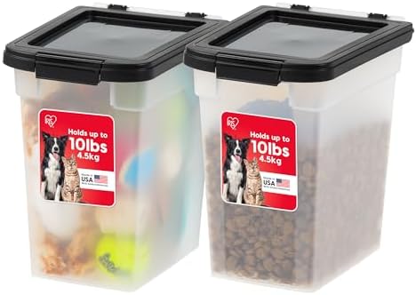 IRIS USA Dog Food Storage Container, 2-Pack, Up to 10 lbs, Black by IRISUSA