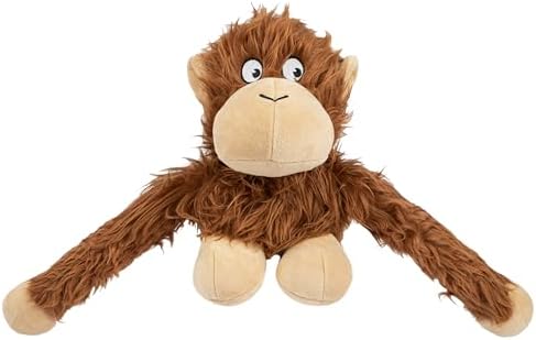 Best Pet Supplies Interactive Squeaky Dog Chew Toy, Ideal Dog Toys for Chewers, Small, Medium & Large Dogs, and Fetch Lovers - O-Hug-Atan (Brown), Large by BestPetSuppliesLLC