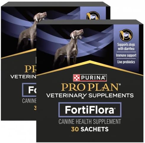 Purina Pro Plan Veterinary Supplements FortiFlora Daily Probiotics for Dogs,Helps Digestive Gut Health and Diarrhea - 30 ct. Box,(Pack of 2) by ProPlanVeterinaryDiets
