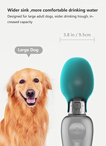 Kalimdor Dog Water Bottle, Leak Proof Portable Puppy Water Dispenser with Drinking Feeder for Pets Outdoor Walking, Hiking, Travel, Food Grade Plastic (27oz Blue) - Image 2