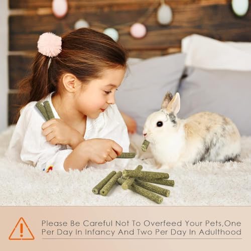 Grddaef 45Pcs Rabbit Toys, 300g Natural Timothy Grass Molar Teeth Stick Chew Toys for Chinchilla Rabbit Bunny Guinea Pig Treats - Image 5