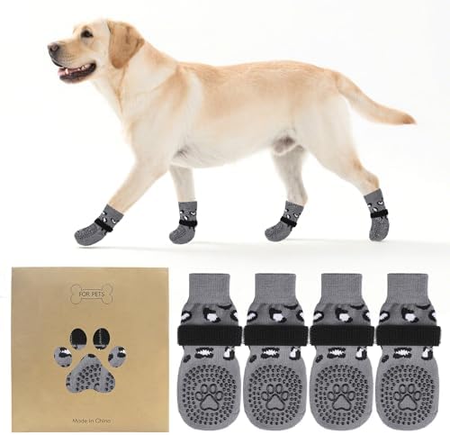KOOLTAIL Dog Socks for Hot/Cold Pavement to Prevent Licking Paws,Dog Boots&Paw Protector for Hardwood Floors Anti Slip,Traction Control No Twist Grip Booties for Small Medium Large Senior Dogs S by KOOLTAIL