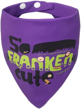 Halloween Dog Bandanas with So Franken Cute Sign, 5-30lbs Pet by ICEMOOD