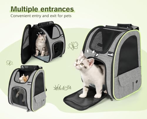 pecute Cat Backpack with Curtain, Cat Carrier Backpack Breathable, XL - Image 6
