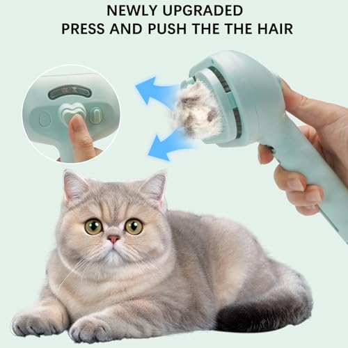 Pet Grooming Kit for Dogs & Cats – Self Cleaning Steam Brush with Cool Mist Spray, Nail Clippers, Flea Comb & 2 Waterless Shampoo Bottles – Quiet Deshedding Slicker Brush for Long & Short Haired Pets - Image 5