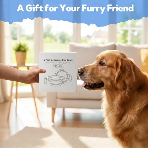 Collapsible Dog Bowl Large 34oz, Travel Dog Water Bowl Portable - Image 4