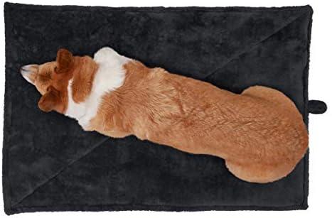 Furhaven ThermaNAP Self-Warming Cat Bed for Indoor Cats & Small Dogs, Washable & Reflects Body Heat - Quilted Faux Fur Reflective Bed Mat - Black, Small (Pack of 2) - Image 3
