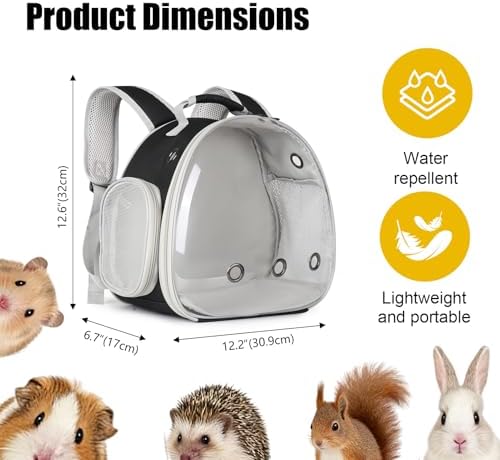 Guinea Pig Backpack, Space Capsule Bubble Window Small Animal Backpack for Guinea Pig, Bird Bunny Rabbit - Image 2