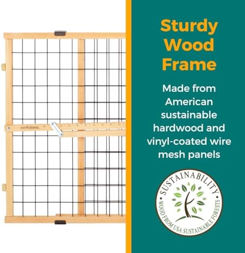 MYPET Wire Mesh Dog Gate: 26.5"-42" Wide Pressure Mounted with No Tools; Expandable, Durable Pet Gates for Doors and Hallways, 23" Tall, Made with Sustainable Hardwood - Image 7