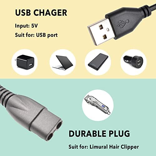 Charger Compatible with Limural Hair Clippers for Men,Hair Clippers Charger Cord Replacement fits Limural Hair Clipper, Power Cord Supply Adapter - Image 5