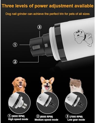 Dog Nail Grinder, 3-Speed, Ultra Quiet for Small to Large Dogs - Image 2