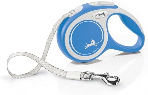 FLEXI® Comfort Tape Retractable Dog Leash, Small, 16 ft - Blue by Flexi