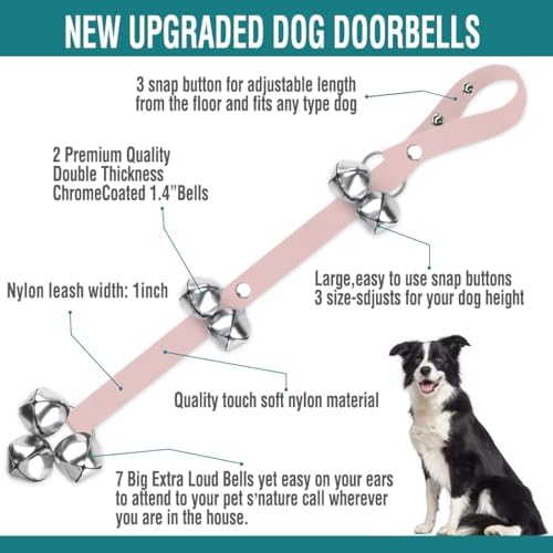 BLUETREE 2 Pack Dog Doorbells Premium Quality Training Potty Great Dog Bells Adjustable Door Bell Dog Bells for Potty Training Your Puppy The Easy Way - 7 Extra Large Loud 1.4 DoorBells - Image 2