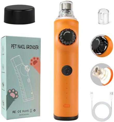 Pet Nail Grinder, Super Quiet Stepless Speed Electric Dog Nail Trimmer by Homesuppliesanddogsupplies