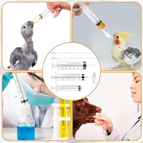 Baby Bird Feeding Syringe Set Baby Bird Parrot Small Pet Manual Feeding Syringe Set for Parrot Small Pet Syringe with Spoon Tip & Tubes (10ml+10ml+20ml+60ml) - Image 5