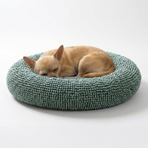 Muddy Mat® Cloud K-9 Bed for Dogs & Cats, Soft & Relaxing Donut Dog Bed, Chenille Material, Removable Cover, Washable & Dryer Safe–Seafoam Green Small(25'x25') by MuddyMat%C2%AE