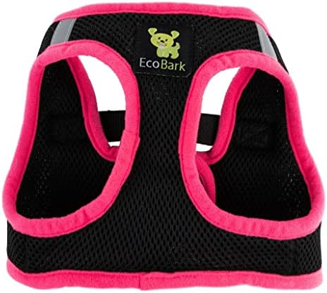 EcoBark Step in Dog Harness, Small & Medium Breed Dog Vest, Black & Pink - Image 7