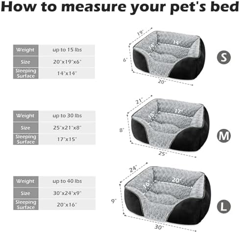 INVENHO Large Dog Bed Rectangle Washable Orthopedic Soft Calming Sleeping Durable Pet Cuddler with Anti-Slip Bottom - Image 3