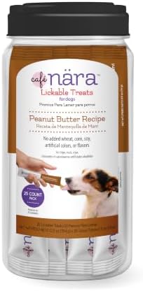 Café Nara Lickable Dog Treats, Peanut Butter, 0.5 oz Tubes, 25 Count by Caf%C3%A9N%C3%A4ra
