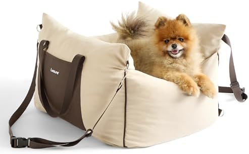Lesure Dog Car Seat for Small Dogs,Booster Car Bed for Puppy Under 25lbs by Lesure