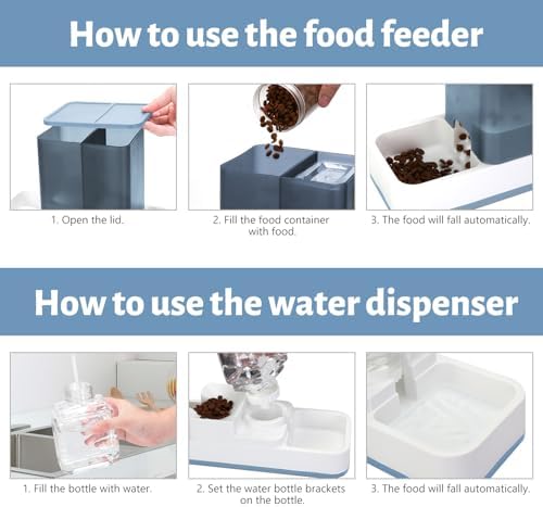 Yummy Sam Automatic Small Pet Feeder and Water Dispenser, Blue - Image 5