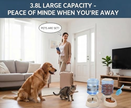 Automatic Cat & Dog Feeder and Water Dispenser Set with Scoop - Image 3