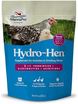 Manna Pro Hydro-Hen Poultry Electrolyte, Digestive & Probiotic, 8 oz by MannaPro