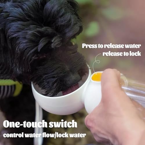 Portable Dog Water Bottle with Food Container 2 in 1(13.5oz White) - Image 5