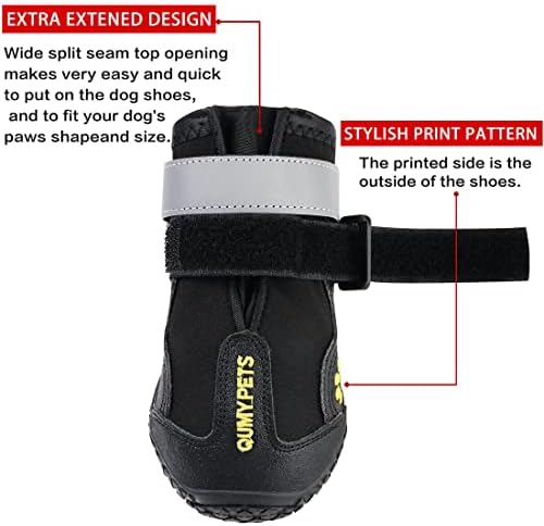 QUMY Dog Shoes for Hot Pavement, Dog Snow Boots & Paw Protectors for Winter - Image 3