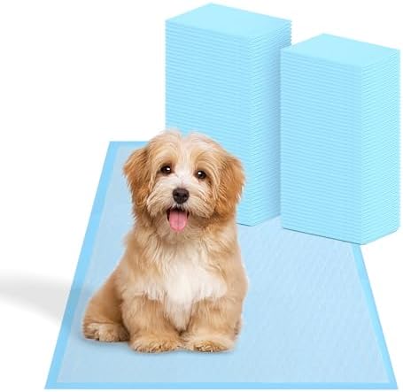 Super Absorbent Waterproof Dog and Puppy Pet Training Pad, Housebreaking Pet Pad, 200-Count Small-Size, 17.1’’X23.6’’, Blue by FluffyDream
